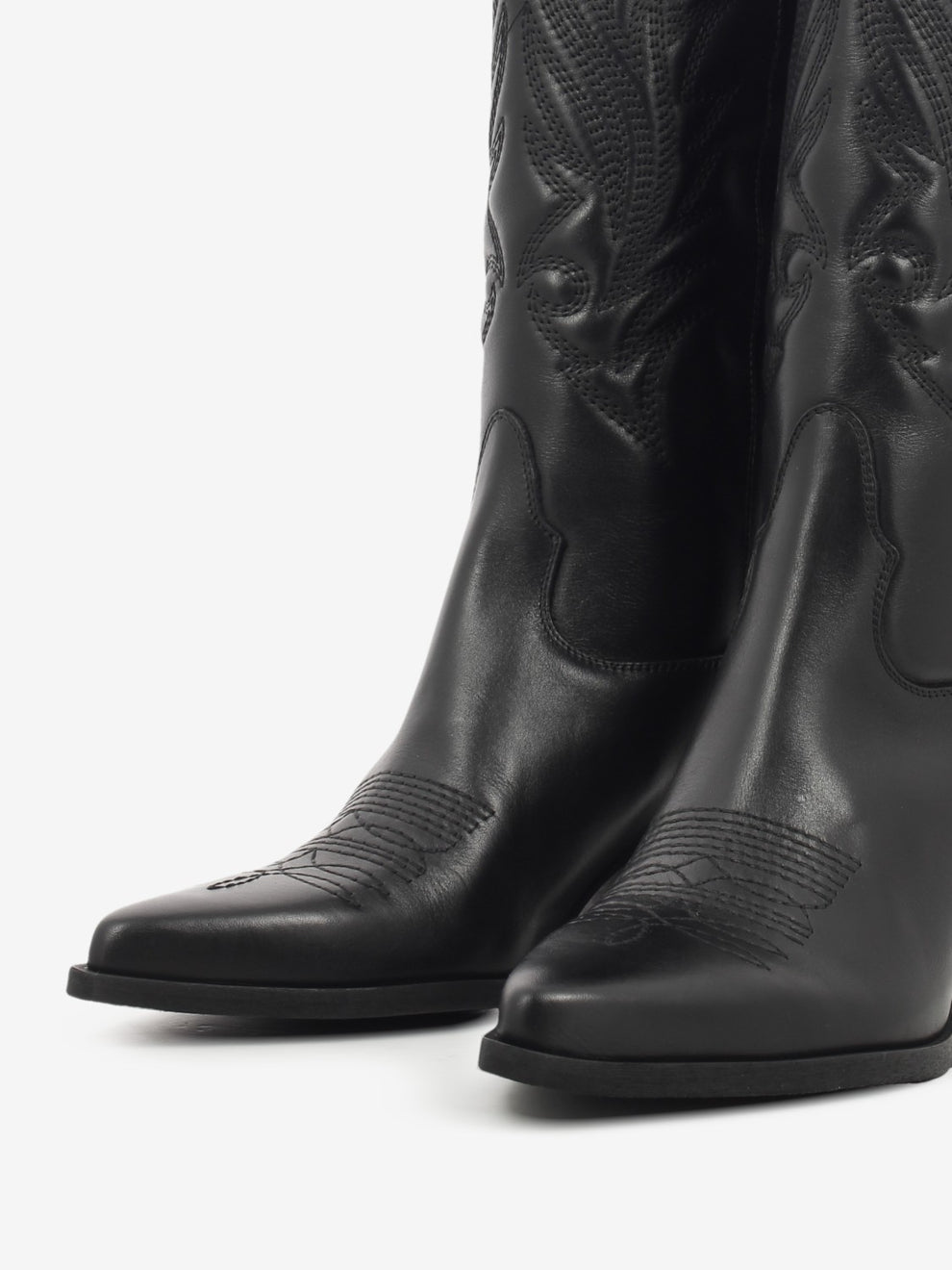 Stivali texani in pelle nero