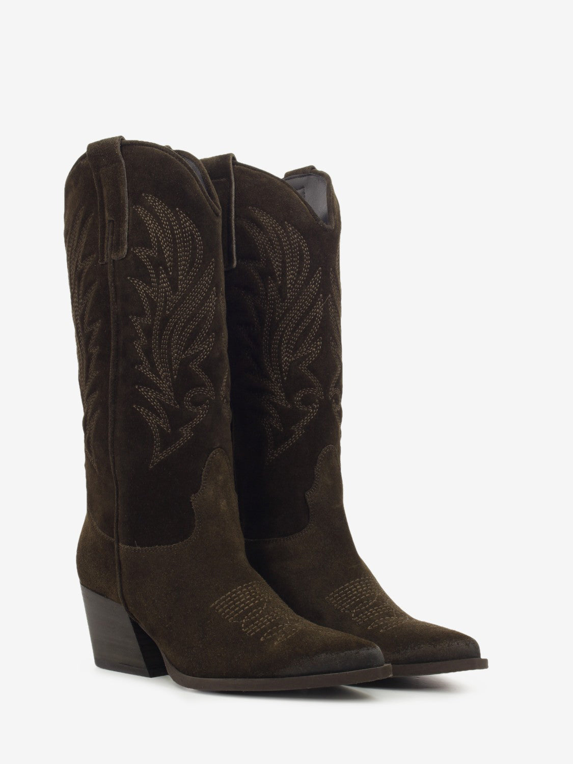 Stivali texani in suede marroni