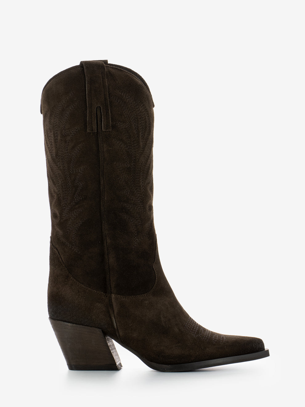 Stivali texani in suede marroni