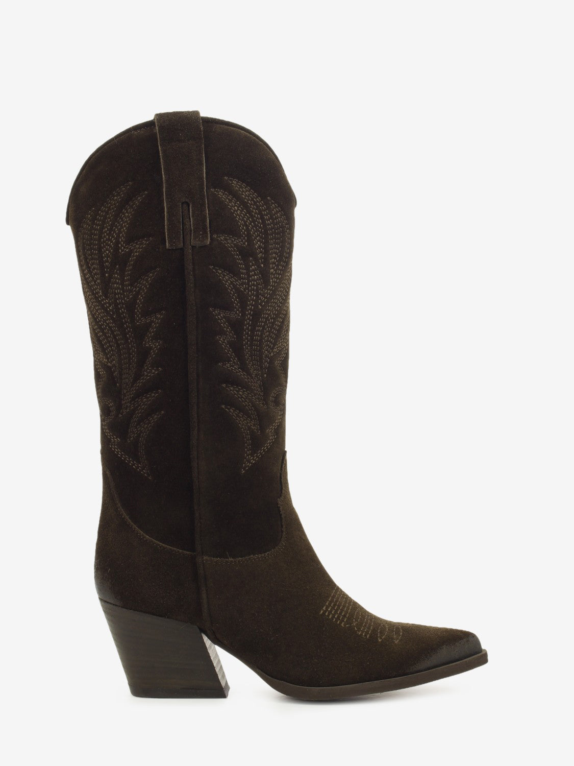 Stivali texani in suede marroni