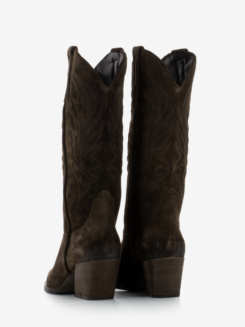 Stivali texani in suede marroni