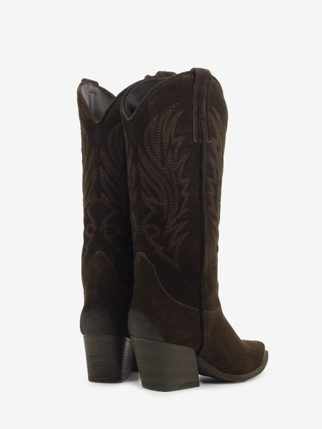 Stivali texani in suede marroni