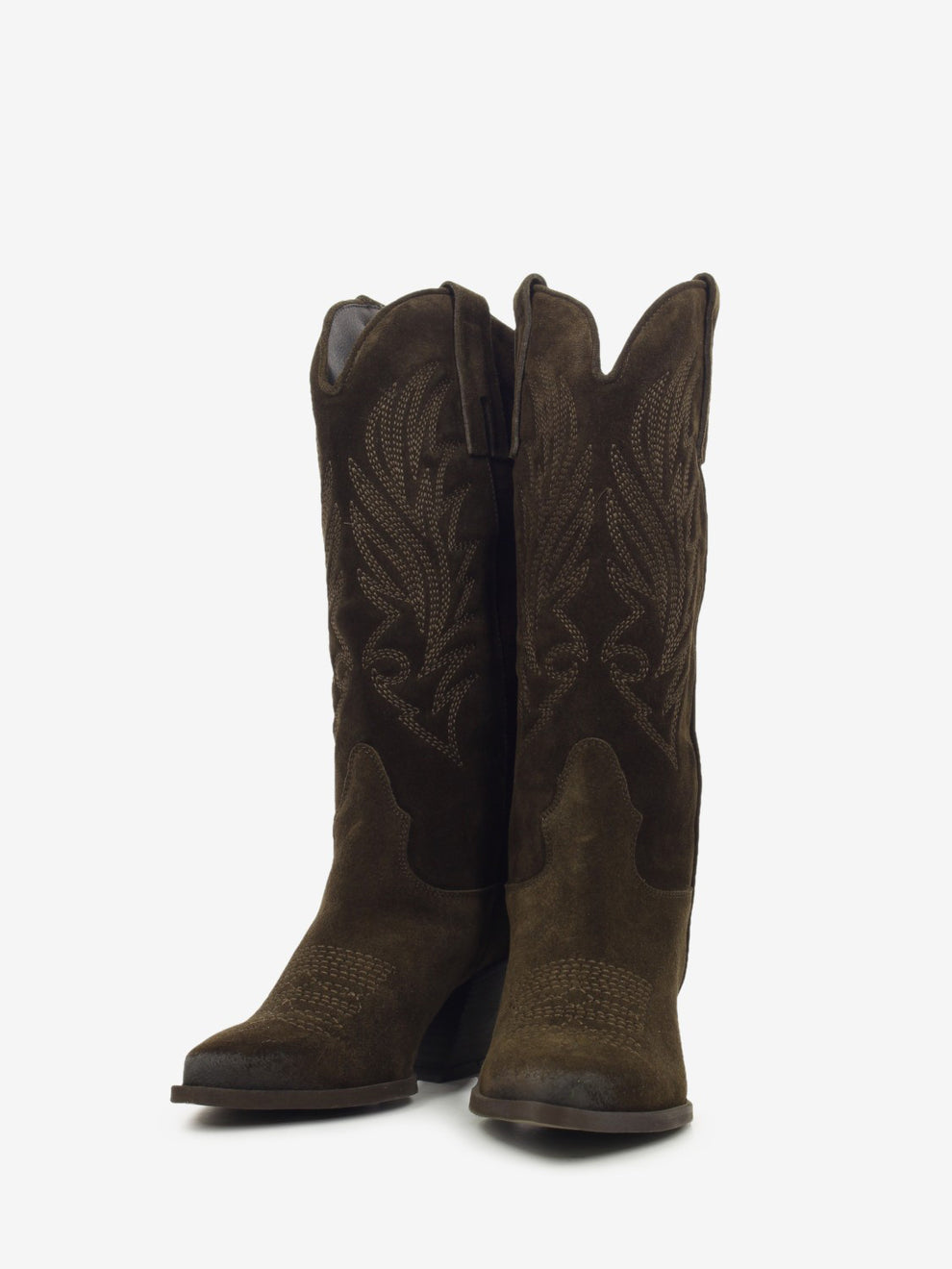 Stivali texani in suede marroni