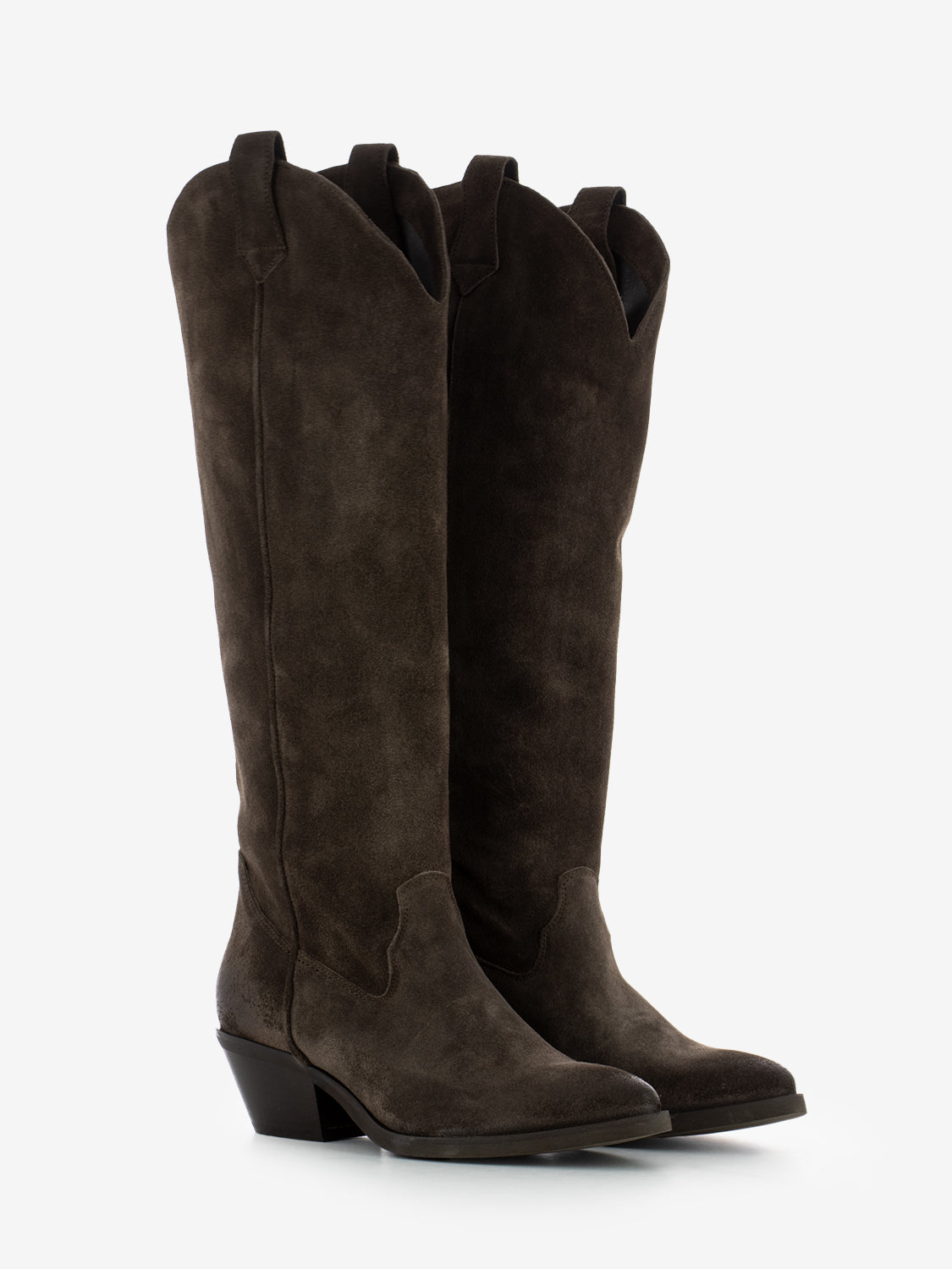 Stivali texano camoscio used castagno