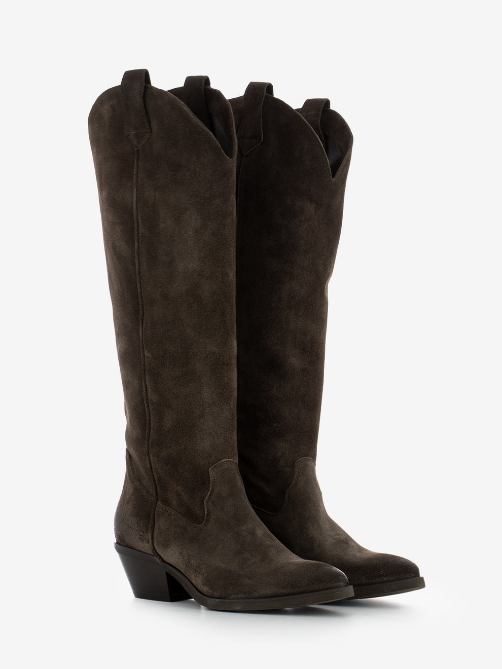 Stivali texano camoscio used castagno