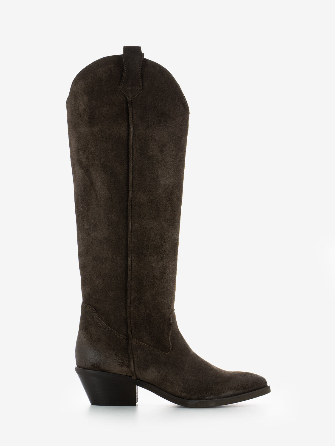 Stivali texano camoscio used castagno