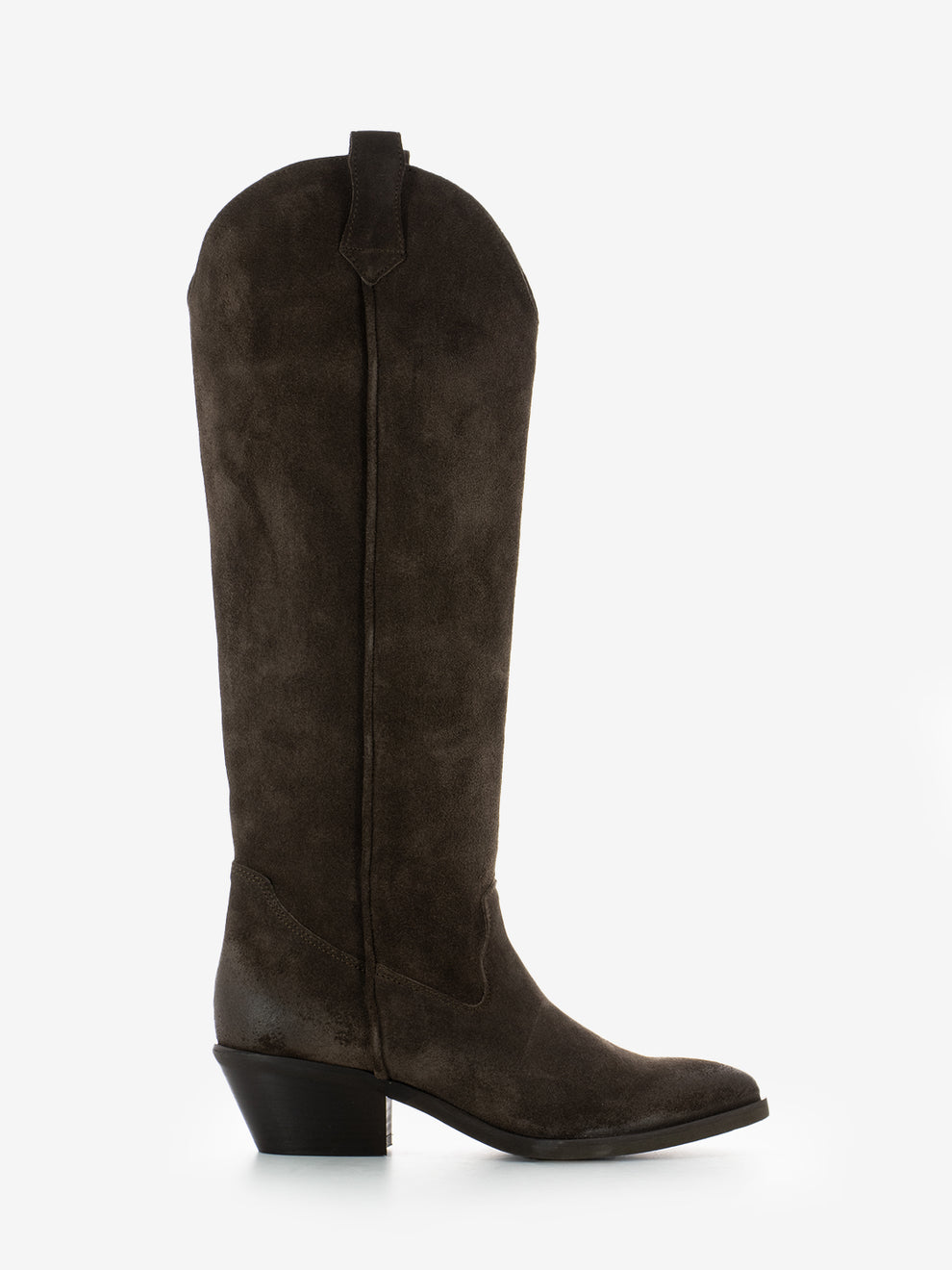 Stivali texano camoscio used castagno