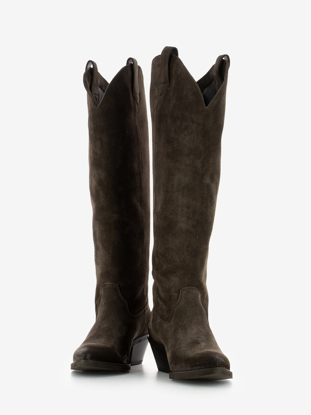 Stivali texano camoscio used castagno