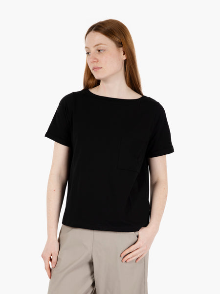 T-shirt a scatola con taschino nero