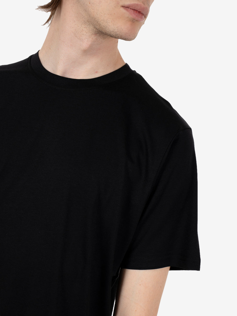 Basic black cotton T-shirt