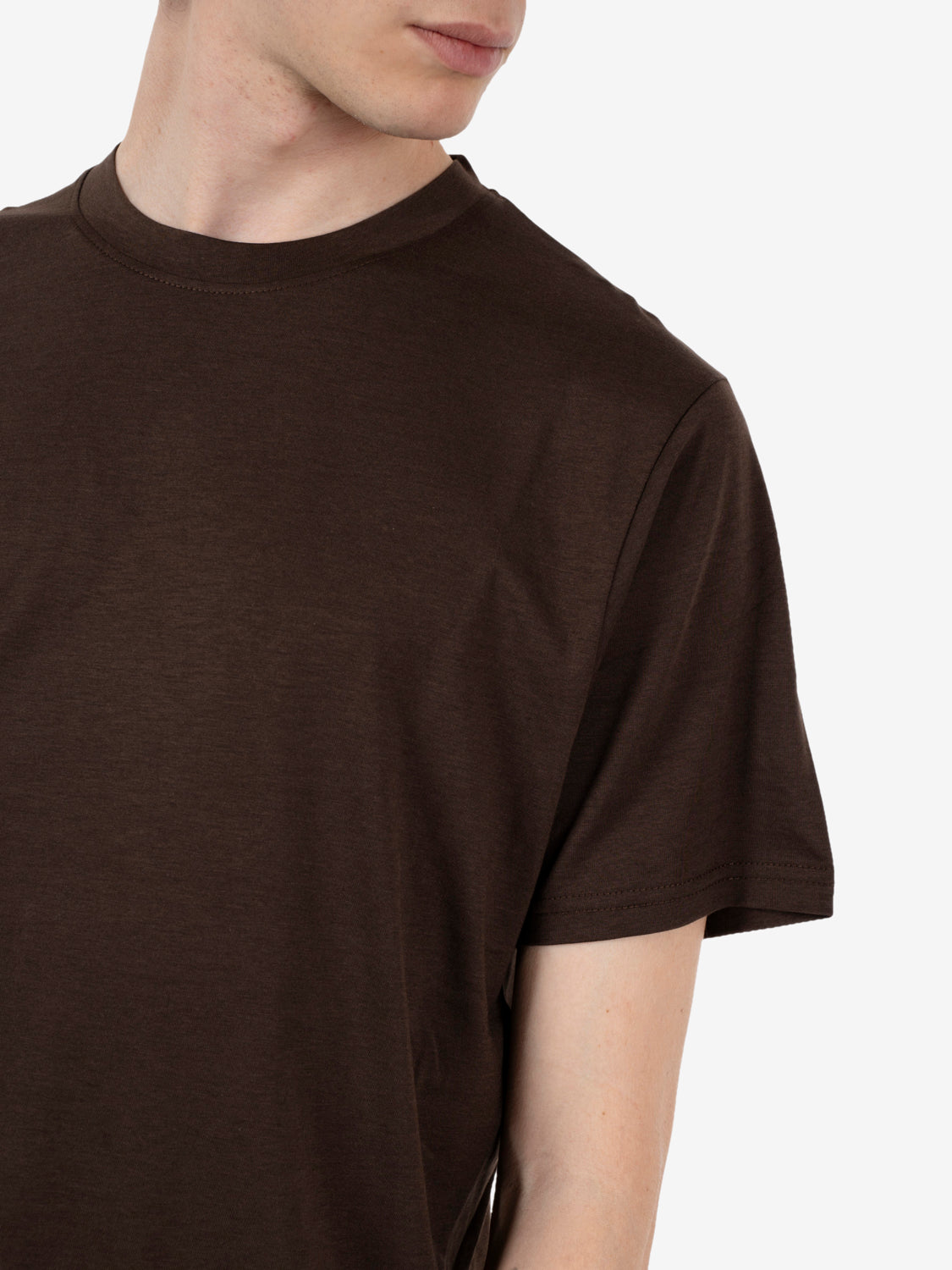 T-shirt basic cotone moka