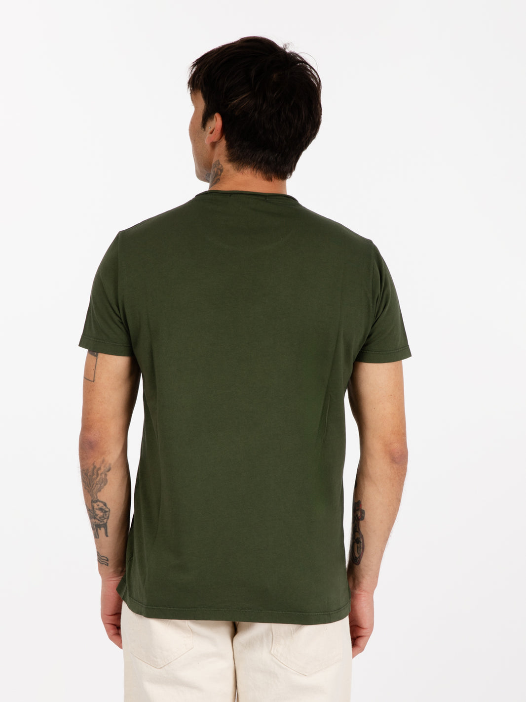 T-shirt basic girocollo army