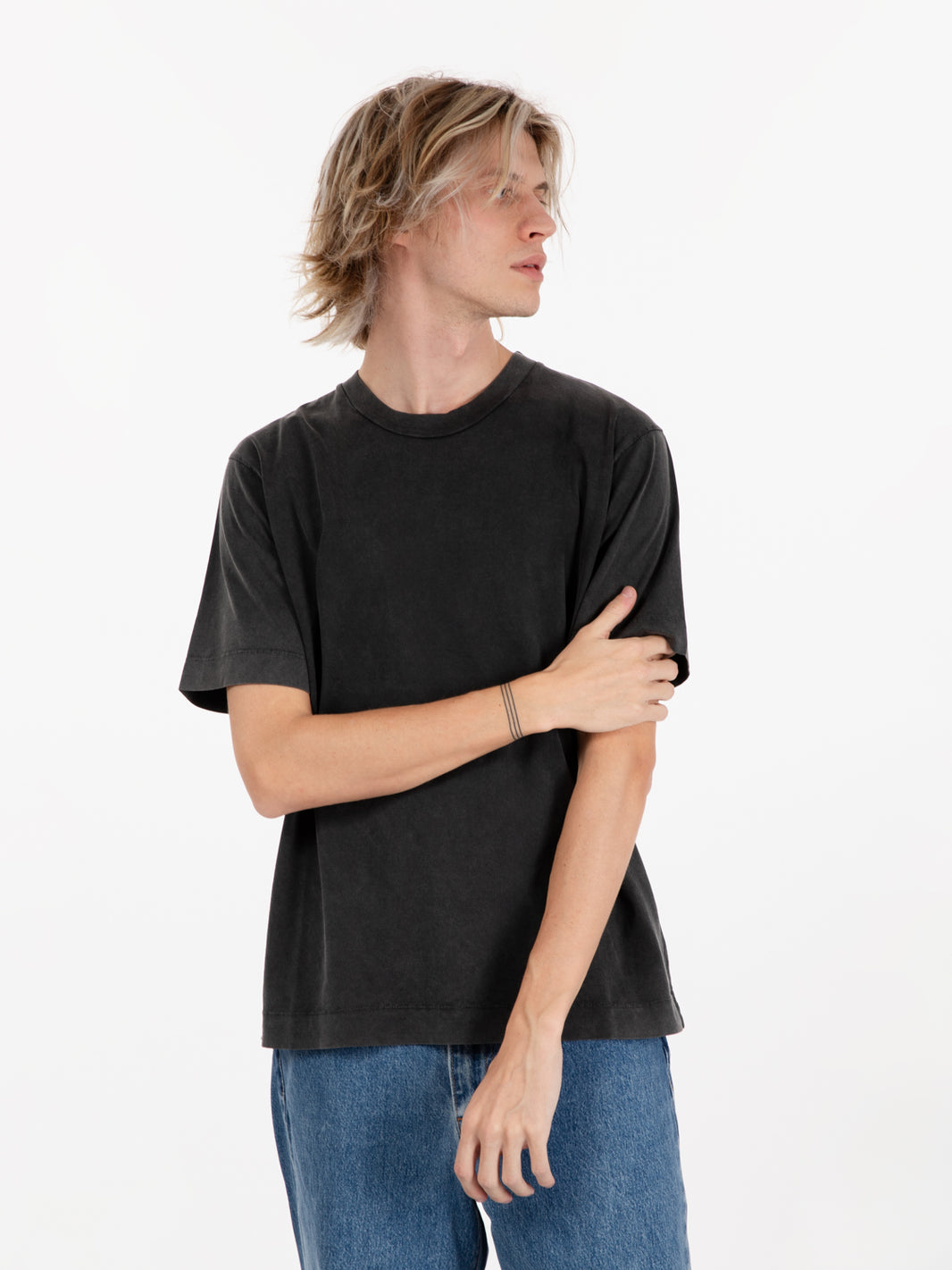 T-shirt basic girocollo grigio
