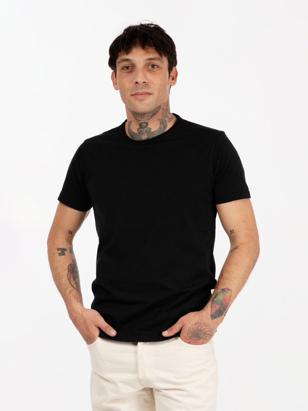 T-shirt basic girocollo nero