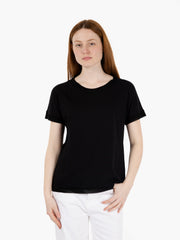 STIMM - T-shirt con bordi in lurex nero