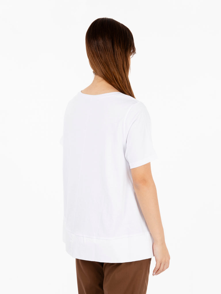 STIMM - T-shirt fondo popeline bianco