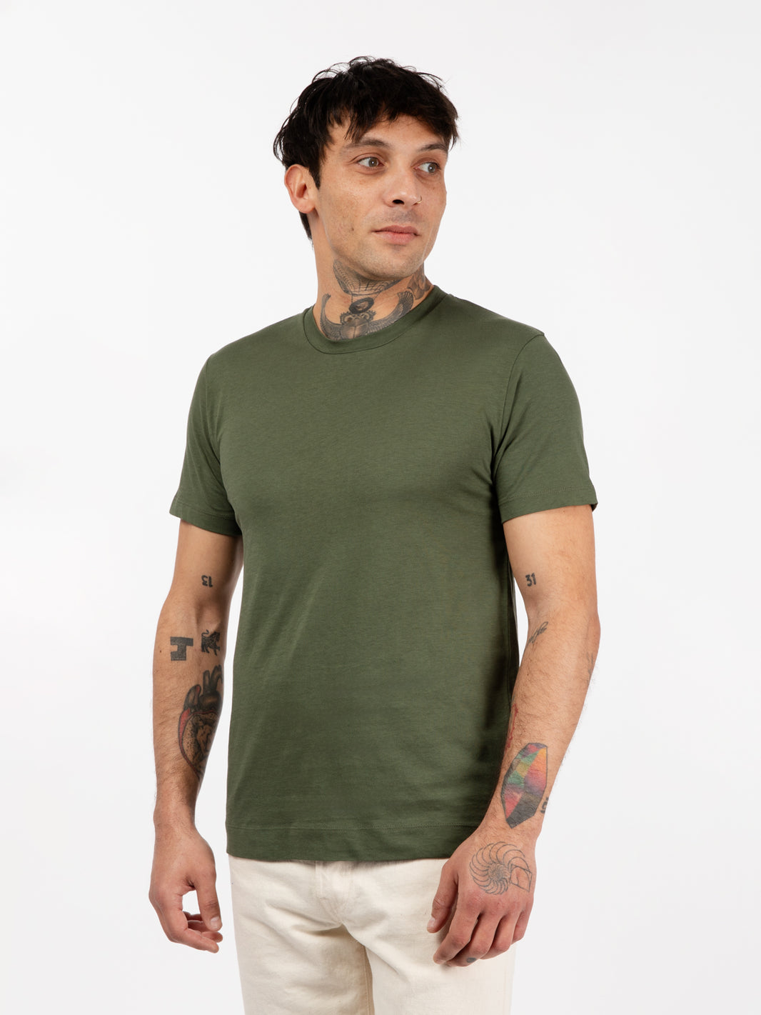 Basic Army Crew Neck T-Shirt