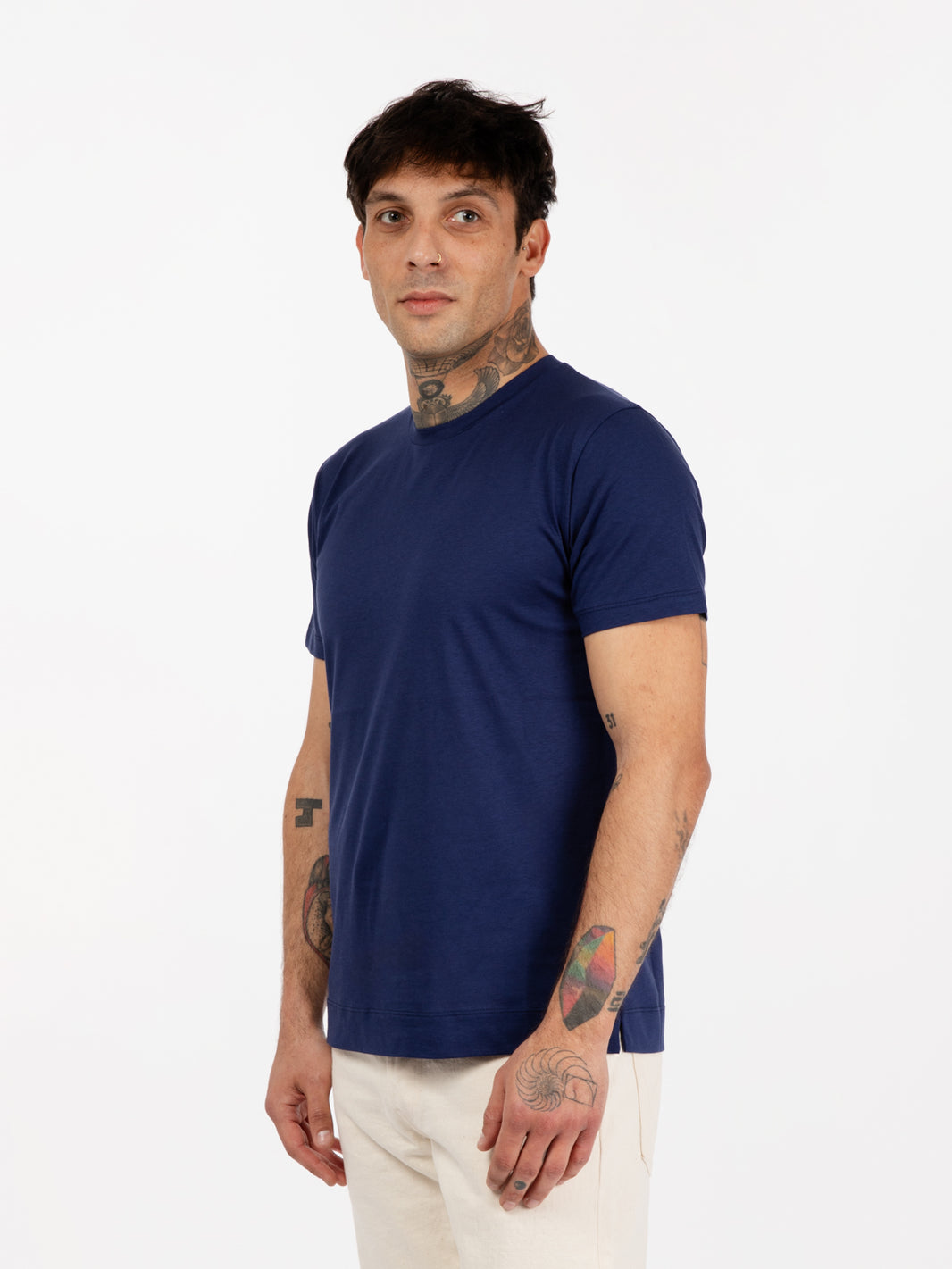 Basic blue crew neck t-shirt