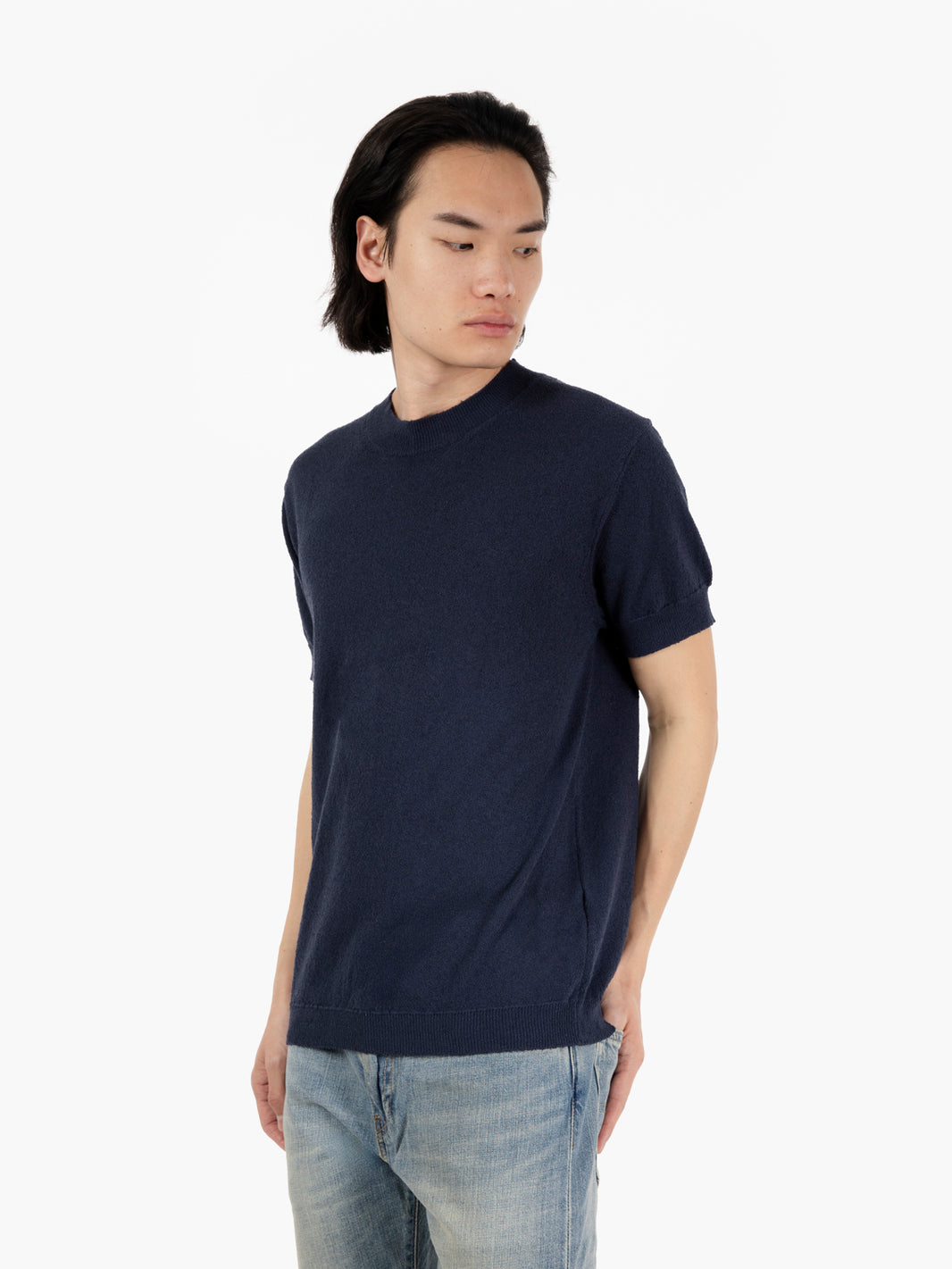 Organic cotton crew neck t-shirt blue