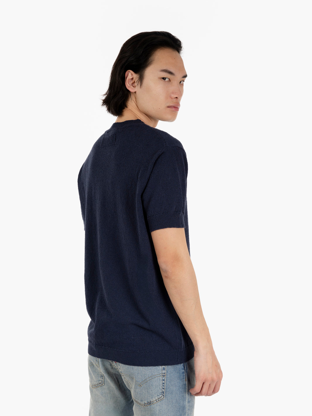 Organic cotton crew neck t-shirt blue