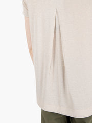 STIMM - T-shirt girocollo piega a cannoncino beige
