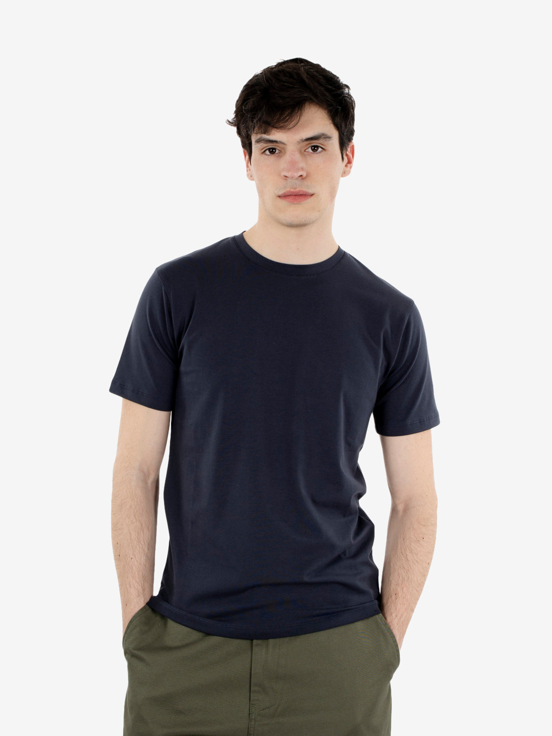 T-shirt girocollo stretch blu