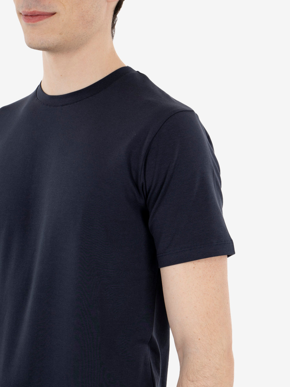 T-shirt girocollo stretch blu