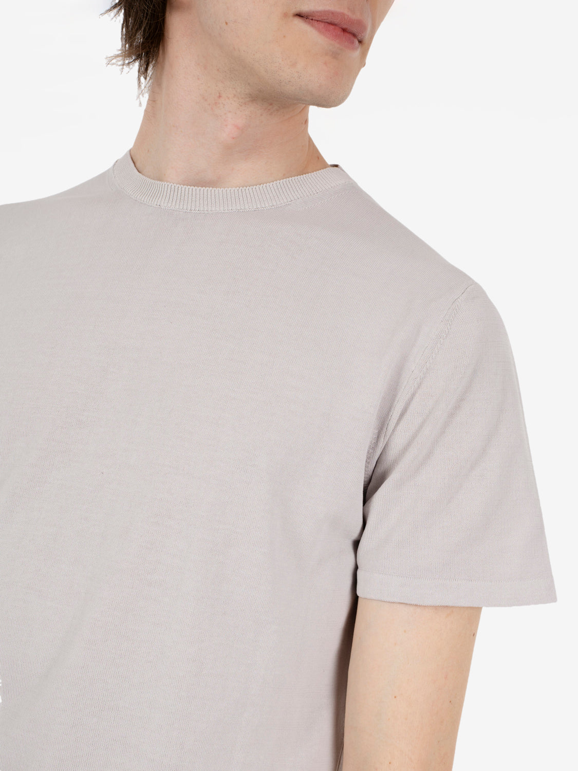 T-shirt in crêpe di cotone gesso