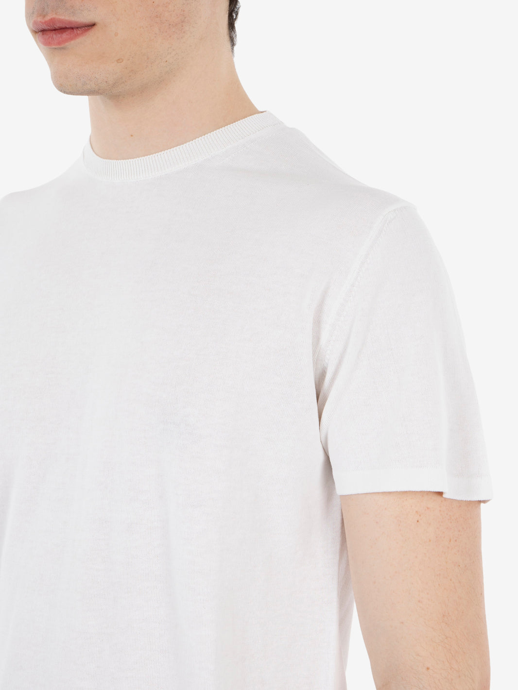 T-shirt in crêpe di cotone bianca