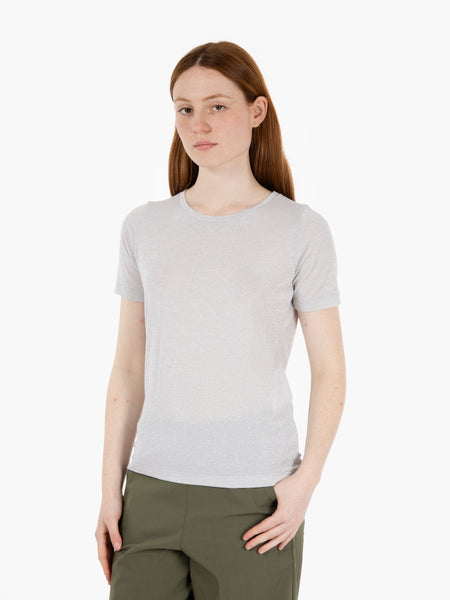 T-shirt in lurex argento