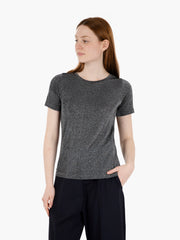 STIMM - T-shirt in lurex nero
