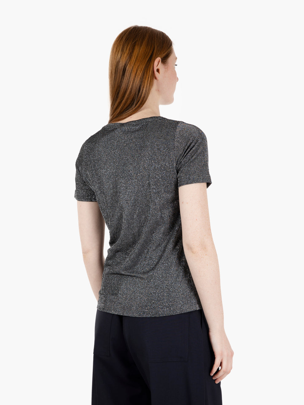 T-shirt in lurex nero