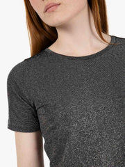 STIMM - T-shirt in lurex nero