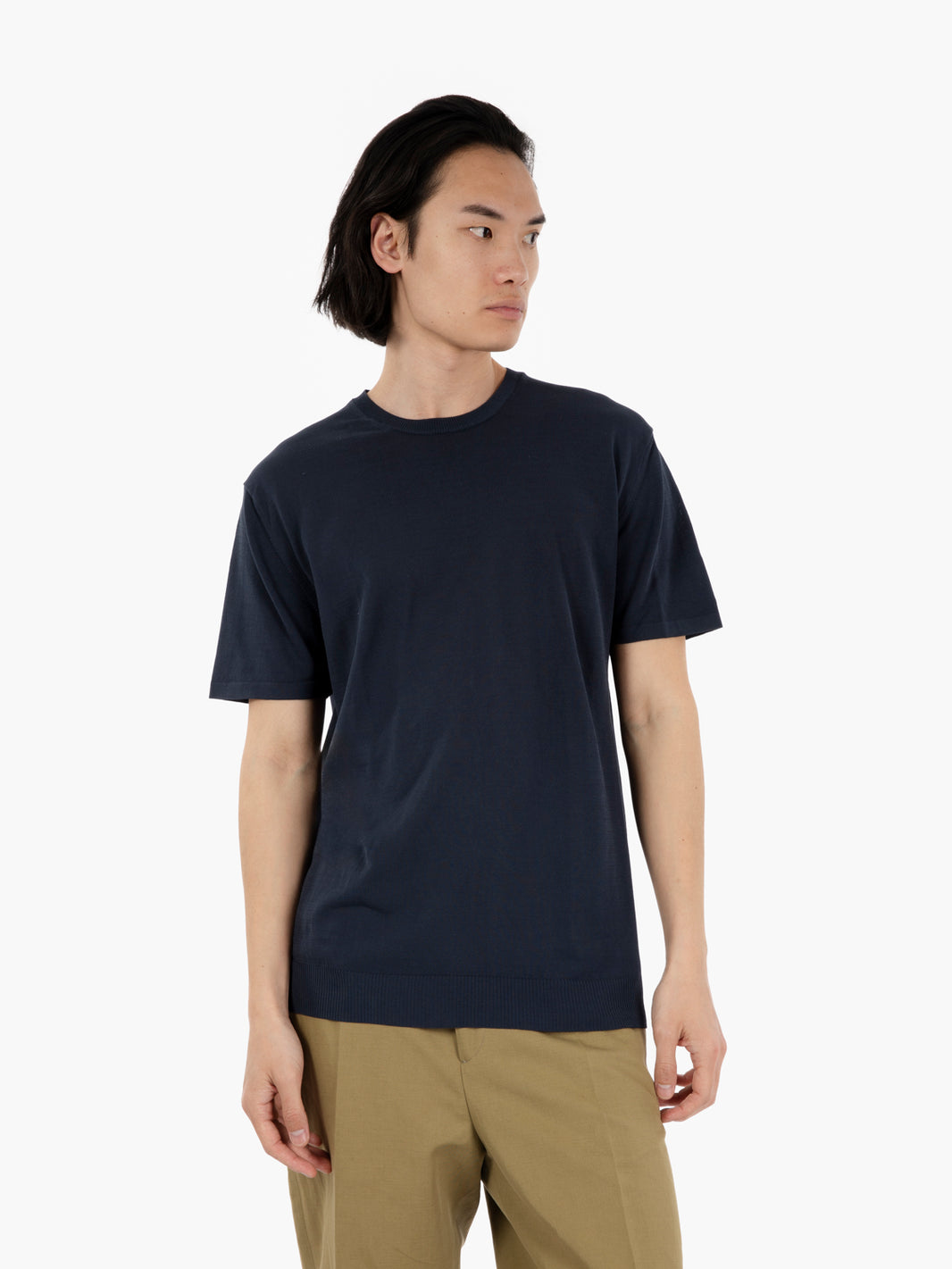 T-shirt in maglia cotone notte