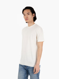 T-shirt in maglia cotone panna