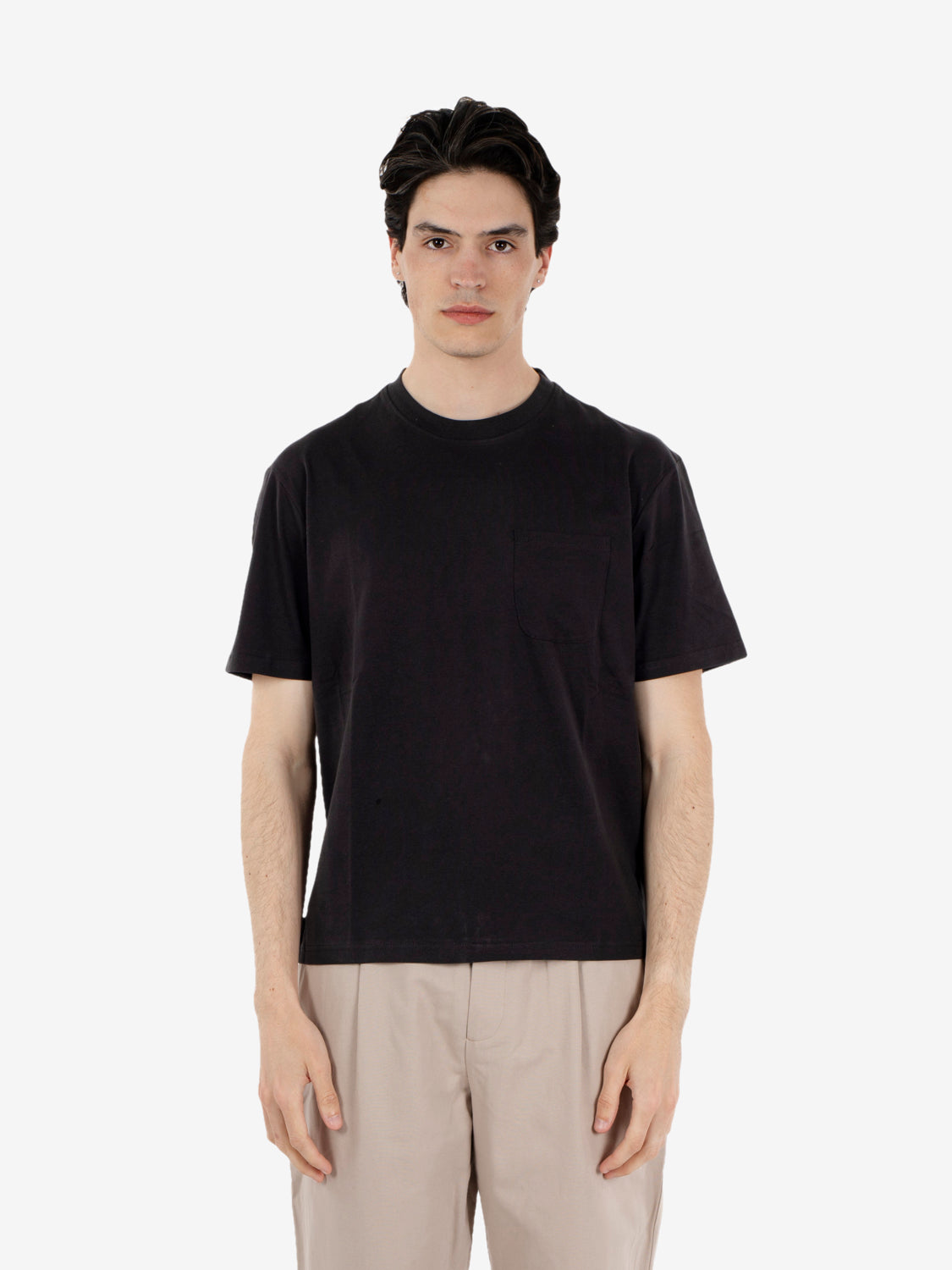 T-shirt jersey con taschino black