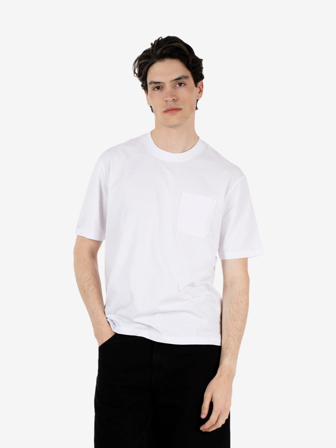 T-shirt jersey con taschino white