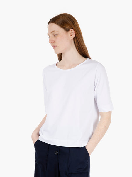 T-shirt maniche a 3/4 bianco camp