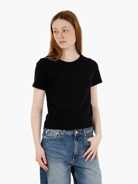 T-shirt swarosky bianco nero