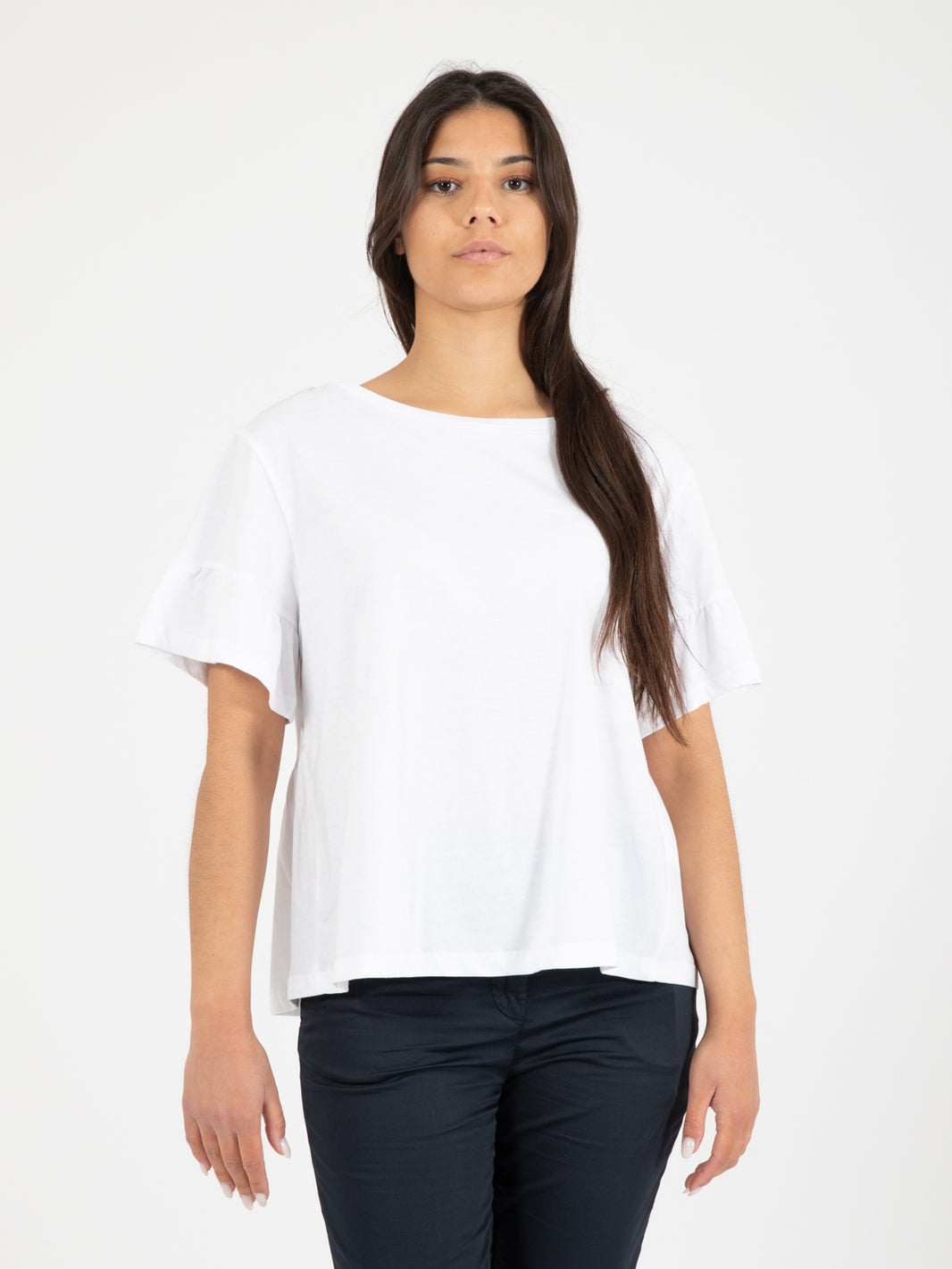 White Ruffle T-Shirt