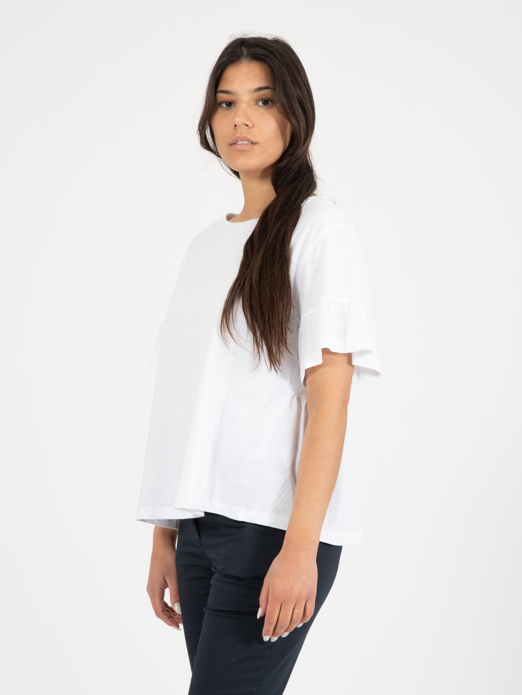White Ruffle T-Shirt