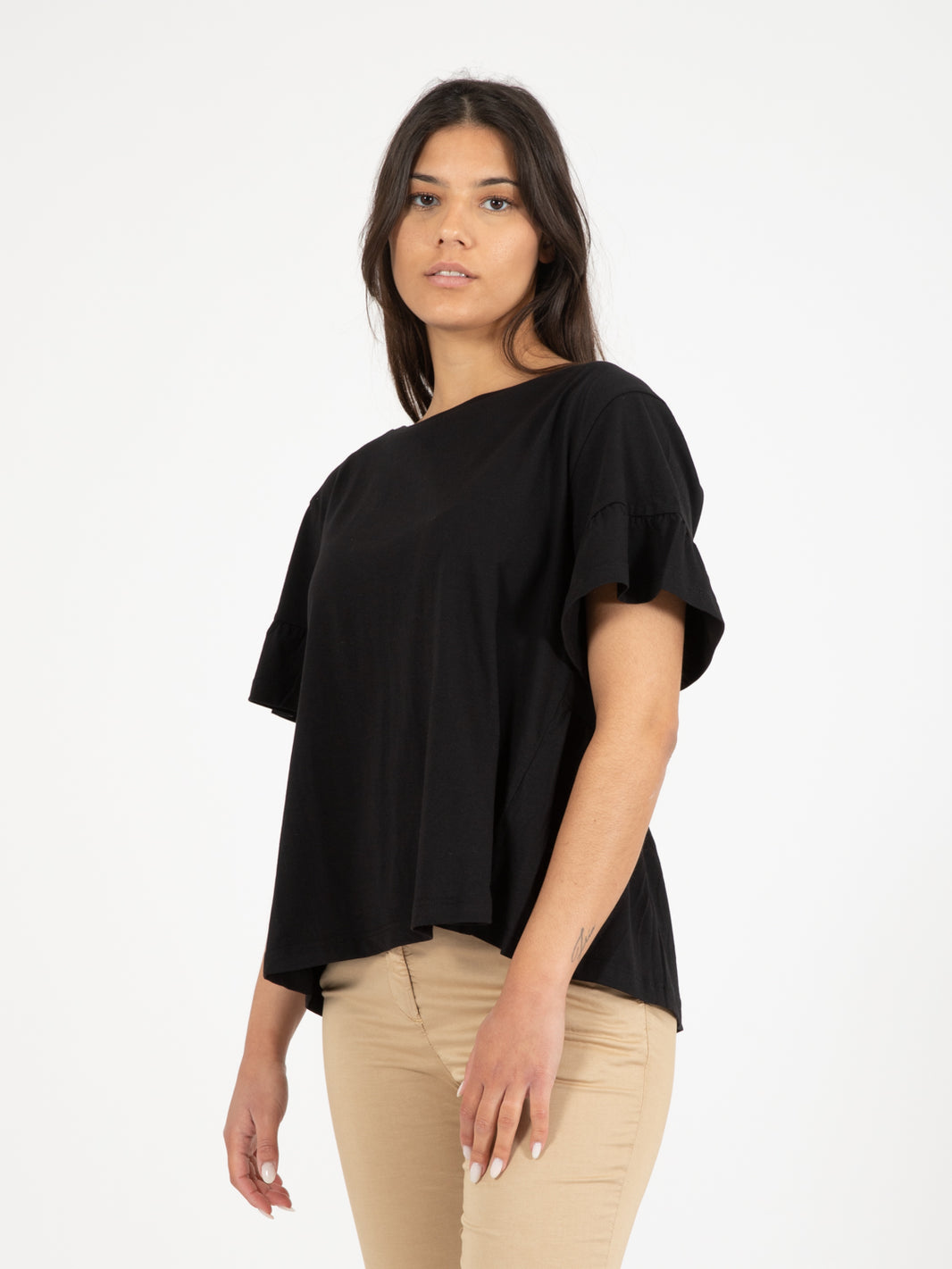 Black Volant T-Shirt