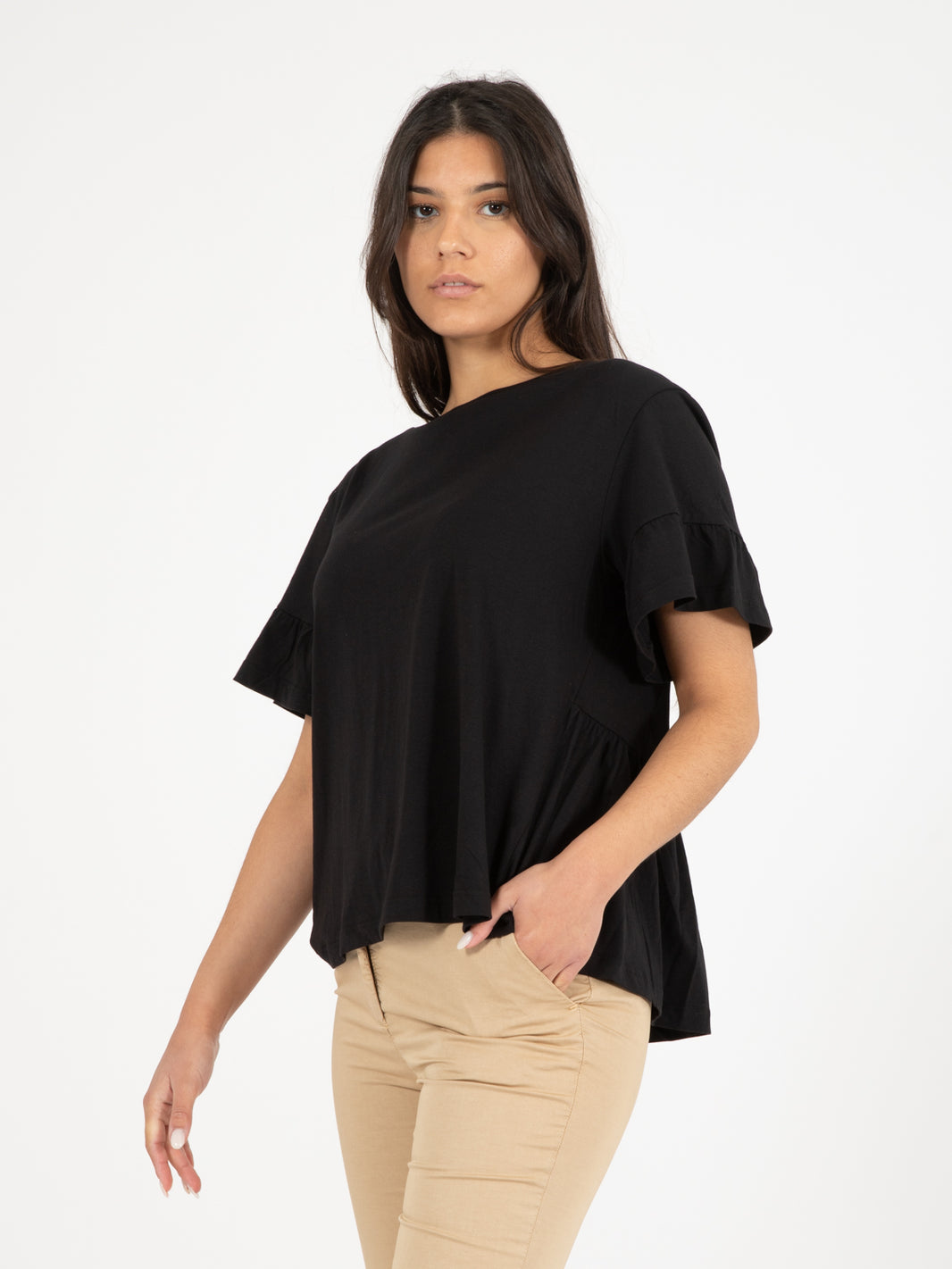 Black Volant T-Shirt