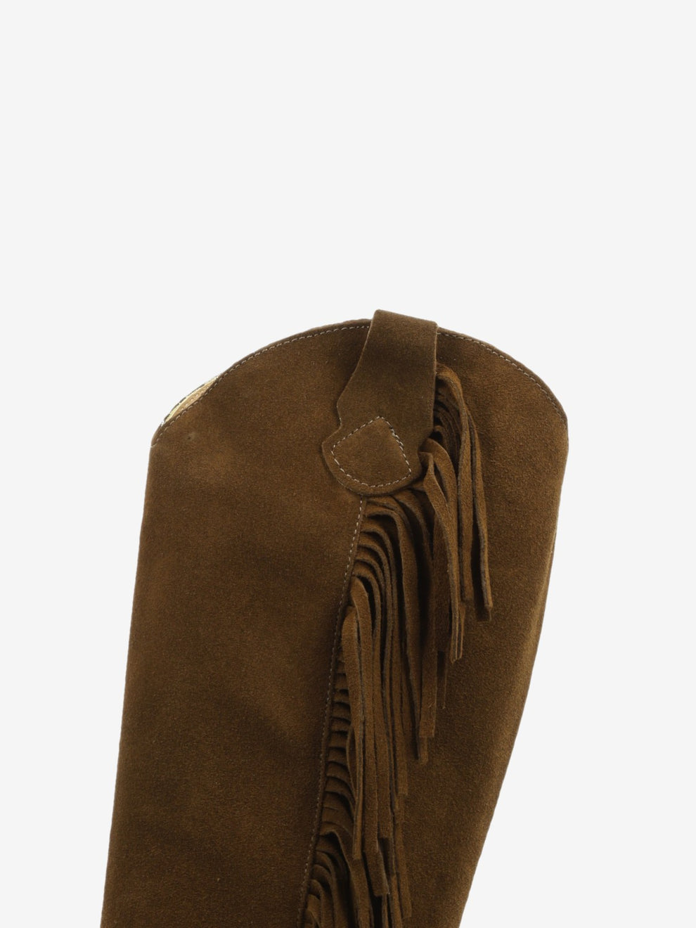 Texani Luna con frange in suede cioccolato