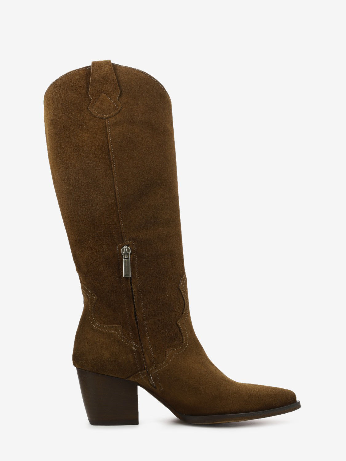 Texani Luna con frange in suede cioccolato
