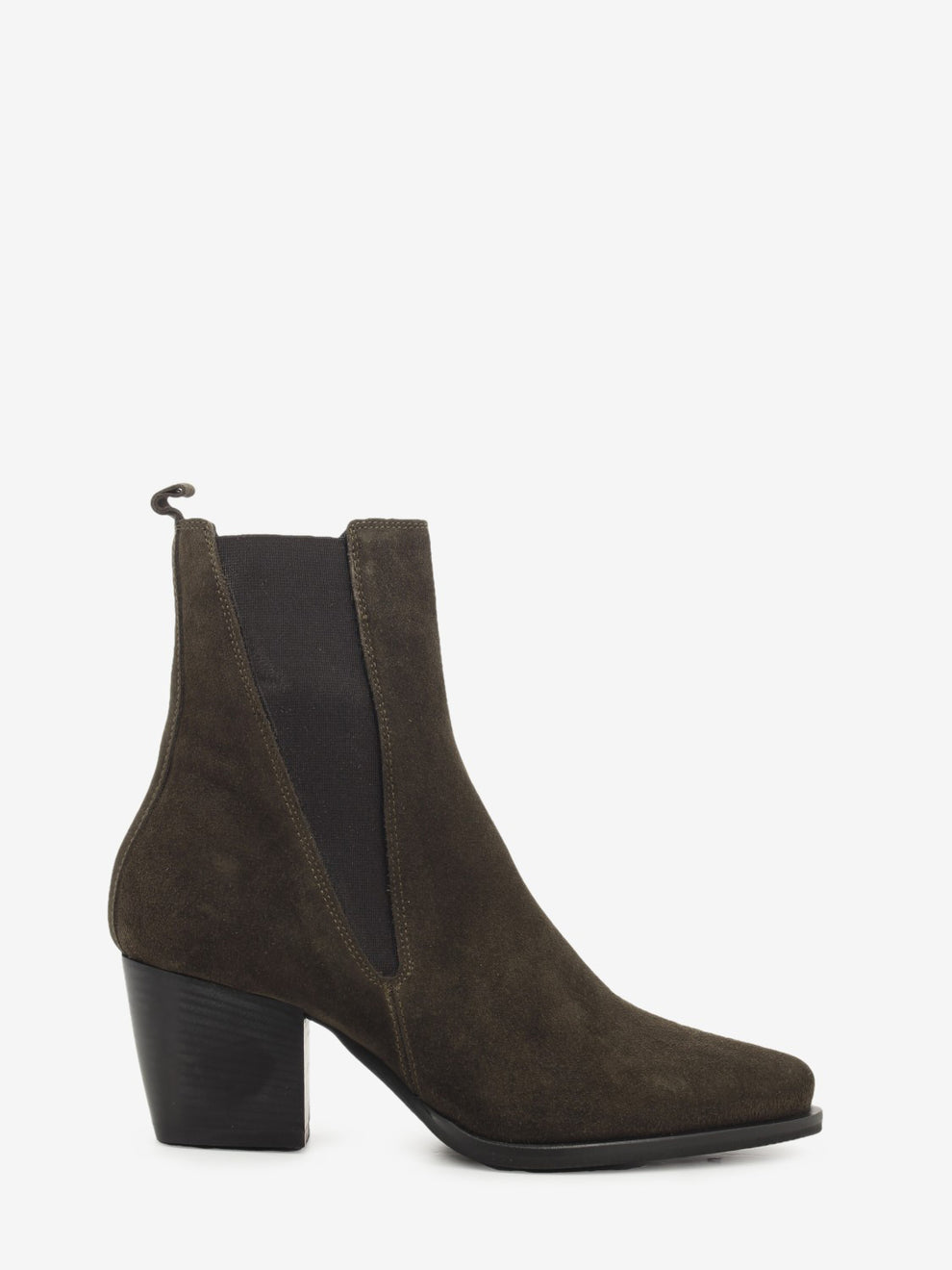 Texano in suede Luna testa di moro