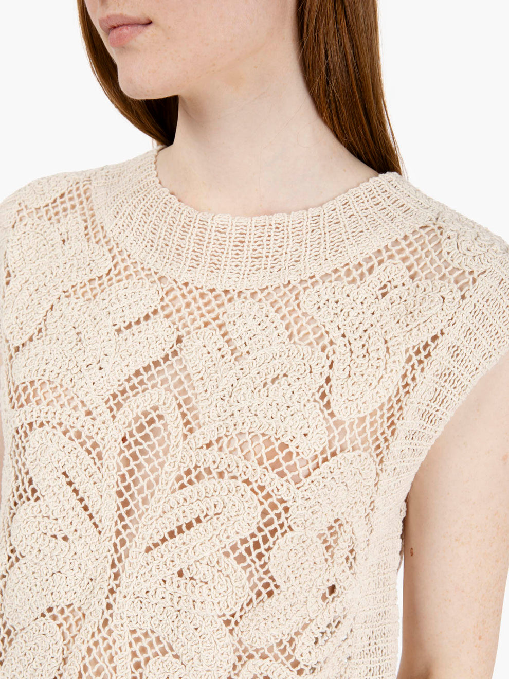 Beige crochet top