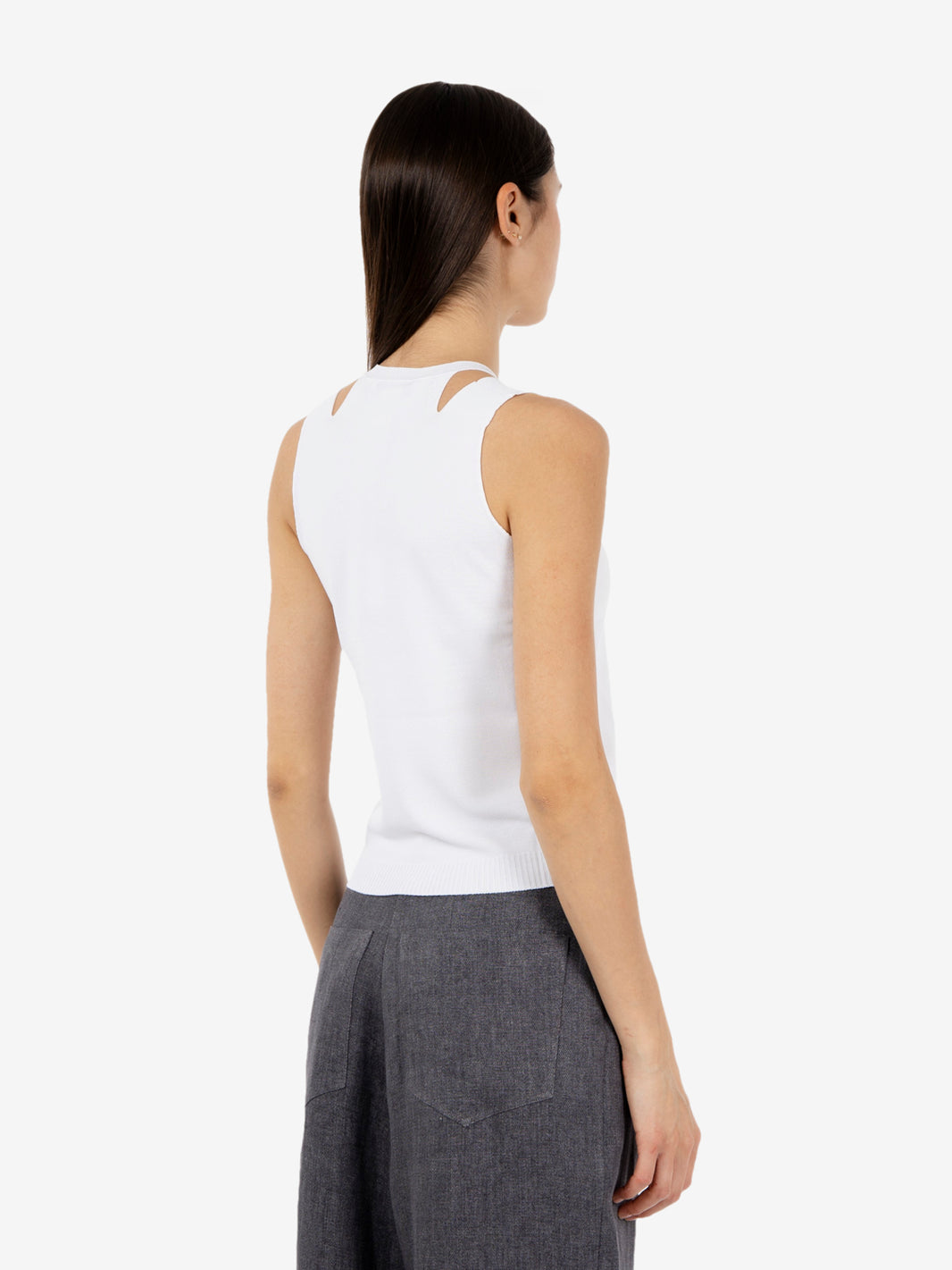 Top doppia cut out bianco