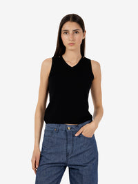 Top doppia spallina nero