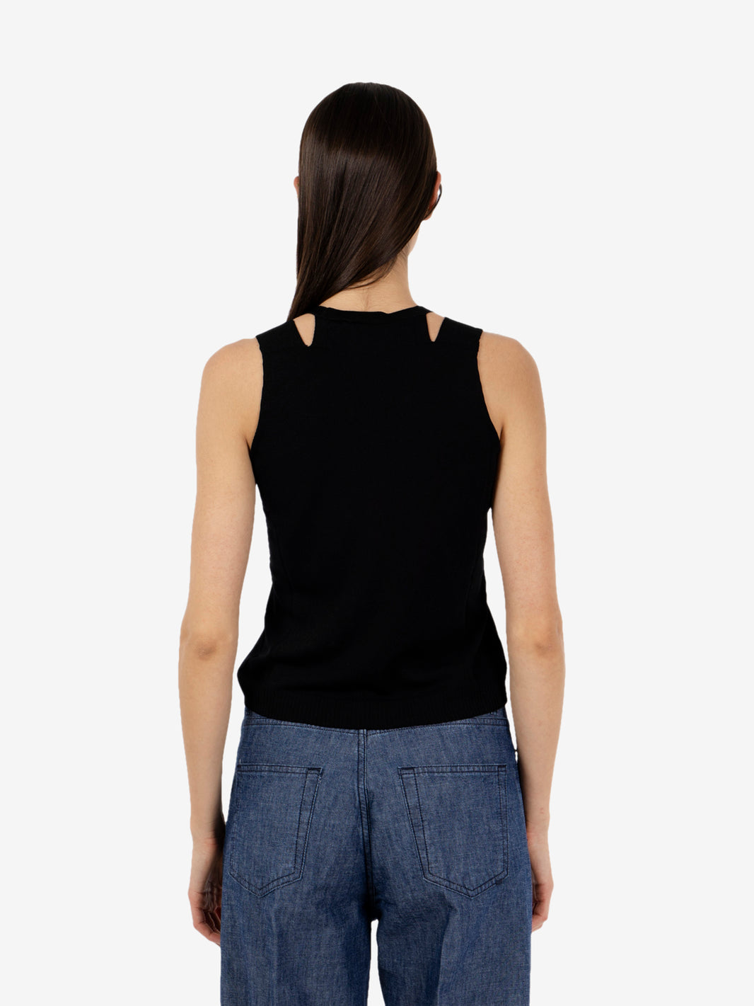 Black double strap top